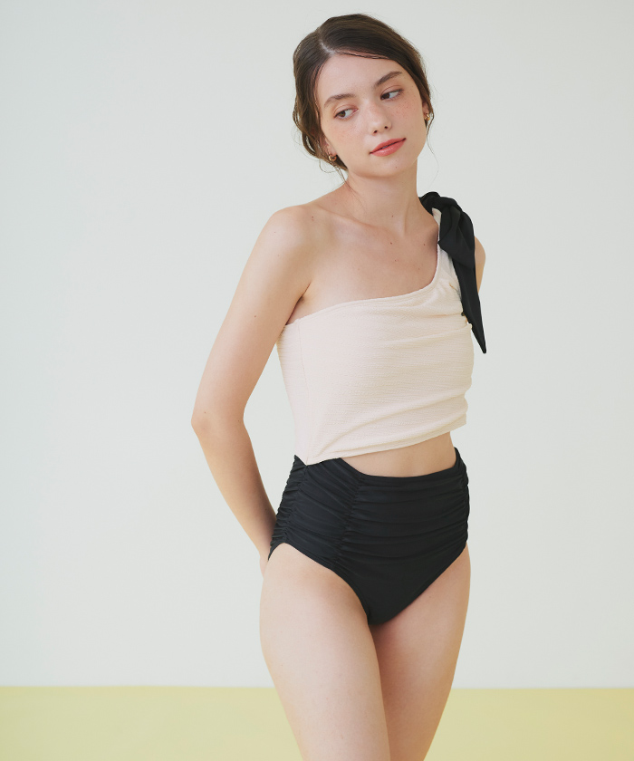 ワンショルダーカットアウトワンピース/水着 | SEA DRESS