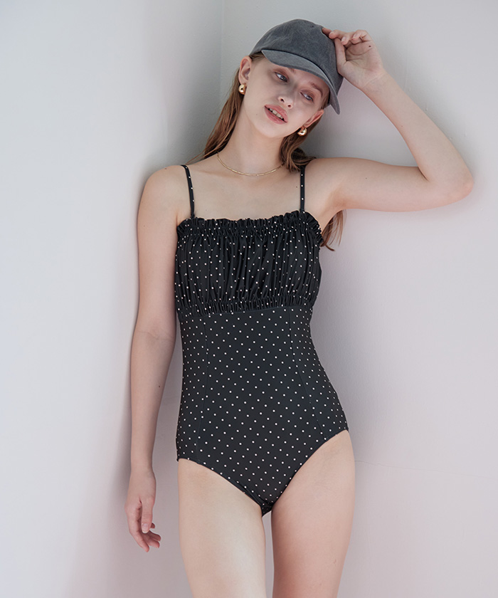 フリルギャザーデザインワンピース/水着 | SEA DRESS